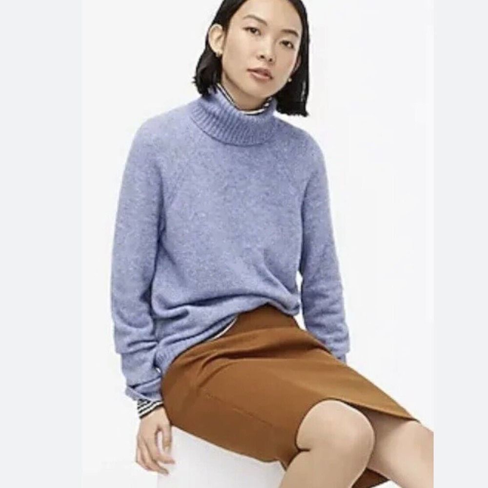 J. CREW Turtleneck Sweater Supersoft Yarn AF023 NWT Blue Size XXS